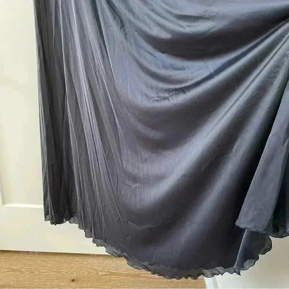 OLGA VINTAGE NIGHTGOWN Black Maxi Full Sweep Glam Goth Slip Sexy Dress Size S - Picture 4 of 9